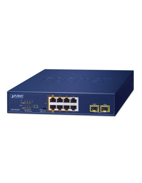 Planet 2-Port 10/100/1000T 802.3Bt Nie Zarządzany Gigabit Ethernet (10/100/1000) Obsługa Poe Niebieski