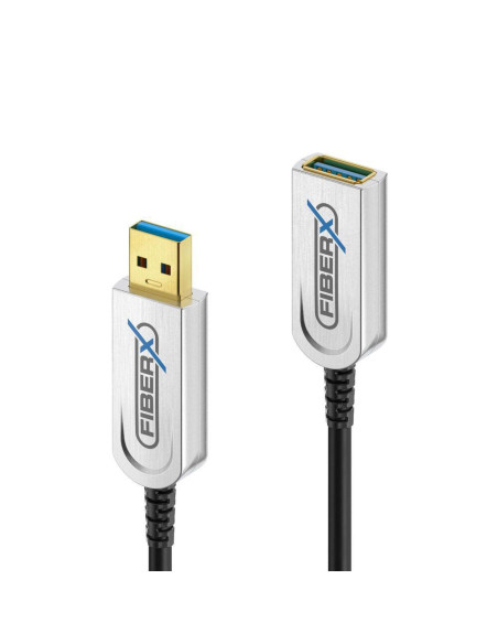 Fiberx Fx-I650-010 Kabel Usb Usb 3.2 Gen 1 (3.1 Gen 1) 10 M Usb A 10 Gbit/S 4,5 W Czarny, Srebrny