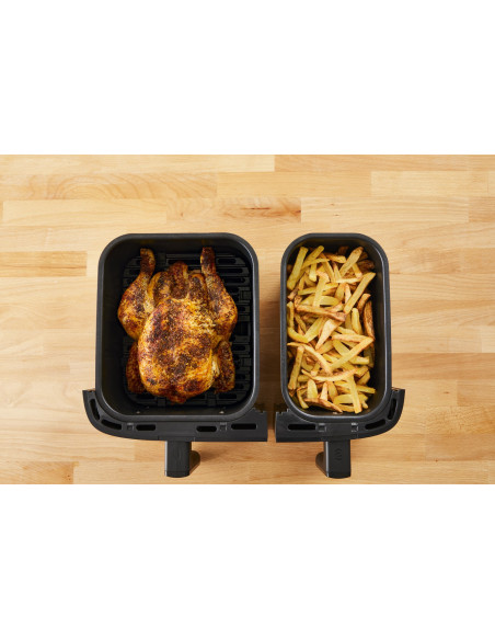 Tefal Dual Easy Fry & Grill Ey905D Podwójny 8,3 L Autonomiczny 2700 W Frytkownica Na Gorące Powietrze Stal Nierdzewna