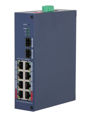 Dahua Technology Chs4210-8Gt-110 Przełącznik Sieciowy Zarządzany L2 Gigabit Ethernet (10/100/1000) Obsługa Poe Din Rail Ciemny N