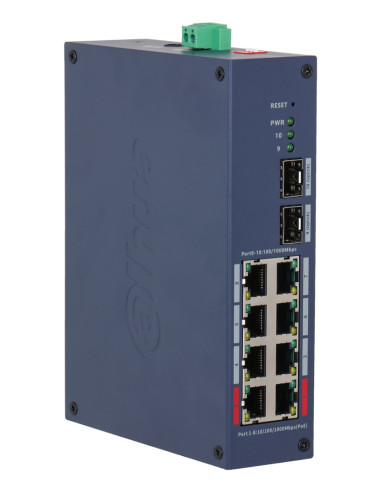 Dahua Technology Chs4210-8Gt-110 Przełącznik Sieciowy Zarządzany L2 Gigabit Ethernet (10/100/1000) Obsługa Poe Din Rail Ciemny N