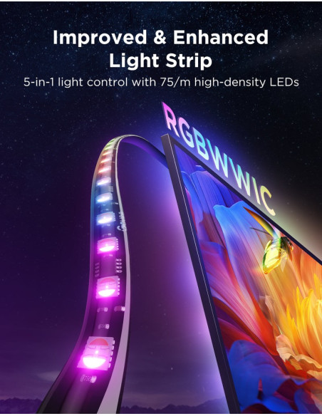 Govee Tv Backlight Taśma Led Do Telewizora 55-65 Cali, Ai, Rgbwwic, Wi-Fi, Bluettoth R2A80