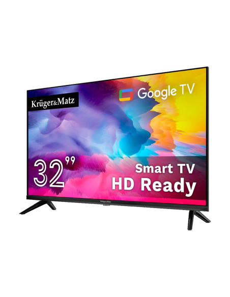 Kruger&Matz Telewizor Led 32" Hd Googletv, Dvb-T2/S2/T/C H.265 Hevc Km0232Hd-G