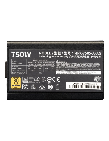 Cooler Master Elite Gold 750 Moduł Zasilaczy 750 W 24-Pin Atx Atx Czarny