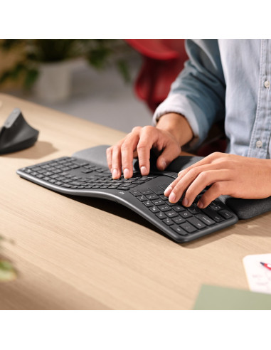 Logitech Ergo K860 Klawiatura Biuro Rf Wireless + Bluetooth Amerykański Międzynarodowy Grafitowy