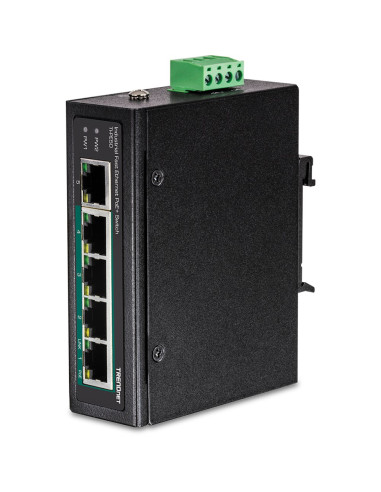 Switch Trendnet Ti-Pe50 - Niezarządzalny - 4 X 10/100 (Poe+) + 1 X 10/100 - Możliwość Montażu Na Szynie Din, Montaż Na Ścianie -