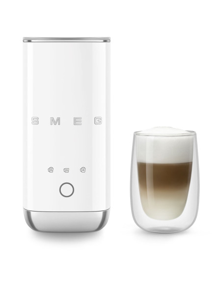 Spieniacz Do Mleka Smeg Mff02Wheu Biały 50'S Style (Podgrzewanie Mleka, Spienianie Na Ciepło I Spienianie Na Zimno)