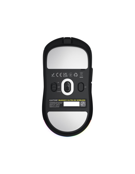Hator Quasar 3 Ultra 8K Wireless Myszka Gaming Oburęczny Rf Wireless + Bluetooth + Usb Type-A Optyczny 30000 Dpi