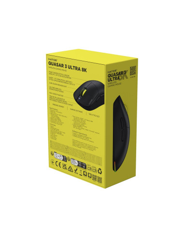 Hator Quasar 3 Ultra 8K Wireless Myszka Gaming Oburęczny Rf Wireless + Bluetooth + Usb Type-A Optyczny 30000 Dpi