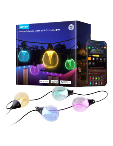 Oświetlenie Led Govee H7025 Rgbicw Outdoor String Lights, Zewnętrzne, 14.63M, 2.4Ghz Wi-Fi + Bluetooth