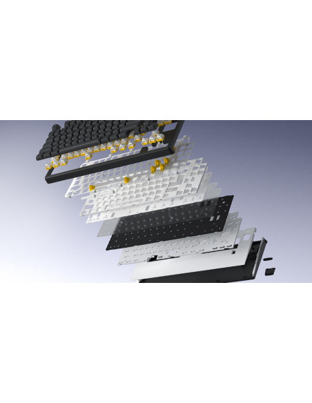 Hator Skyfall Pro Wireless 100 Klawiatura Gaming Usb + Rf Wireless + Bluetooth Qwerty Us English Czarny, Szary