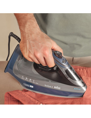 Braun Texstyle 9 0127409002 Żelazko Żelazko Parowe Eloxalplus Soleplate 3200 W Ciemny Niebieski