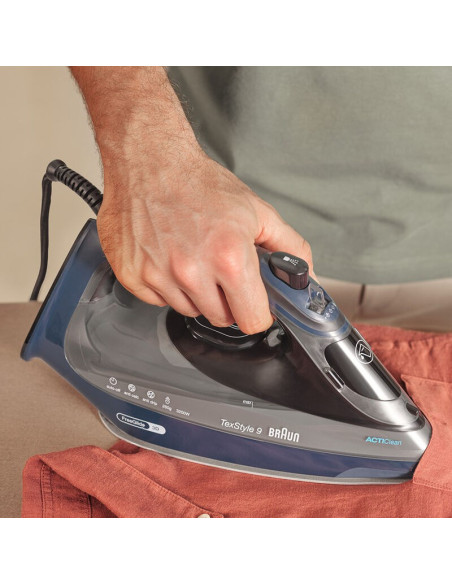 Braun Texstyle 9 0127409002 Żelazko Żelazko Parowe Eloxalplus Soleplate 3200 W Ciemny Niebieski