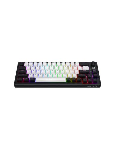 Hator Skyfall 65 Mag Ultima 8K Wireless Klawiatura Gaming Usb + Rf Wireless + Bluetooth Qwerty Us English Czarny, Biały