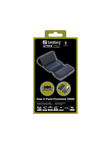 Sandberg 420-73 Bank Mocy Litowo-Polimerowy (Lipo) 20000 Mah Czarny