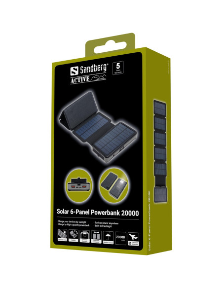 Sandberg 420-73 Bank Mocy Litowo-Polimerowy (Lipo) 20000 Mah Czarny