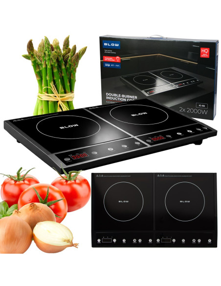 Kuchenka Indukcyjna Nastawna Dwupalnikowa 2000W + 2000W Blow