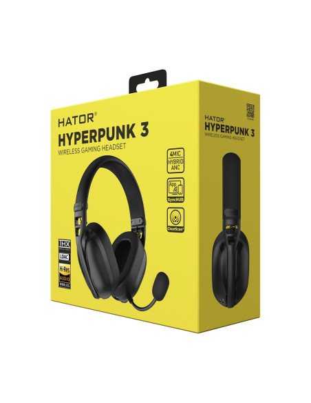 Słuchawki Dla Graczy Hator Hyperpunk 3 Wireless Bezprzewodowe Czarne