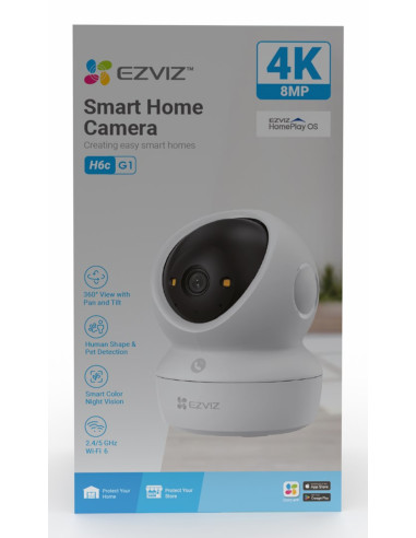 Ezviz H6C G1 4K Kulisty Kamera Bezpieczeństwa Ip Wewnętrzna 3840 X 2160 Px Sufit/Ściana/Biurko