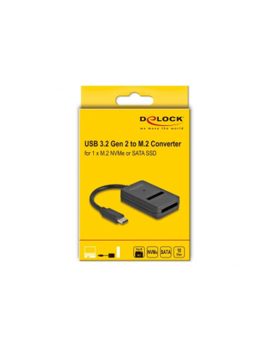 Delock Konwerter Wielofunkcyjna M.2 Nvme Pcie Lub Sata Ssd Z Usb Type-C 10 Gbps