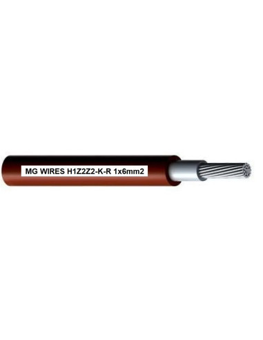 Przewód Fotowoltaiczny // Mg Wires // 1X6Mm2, 0,6/1Kv Czerwony H1Z2Z2-K-R-6Mm2 Rd, Opakowanie 50M