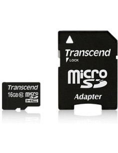 Sd Microsd Card  16Gb Transcend Sdhc Uhs1 W/Adapter