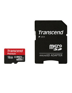 Sd Microsd Card  16Gb Transcend Sdhc Uhs1 W/Adapter 2