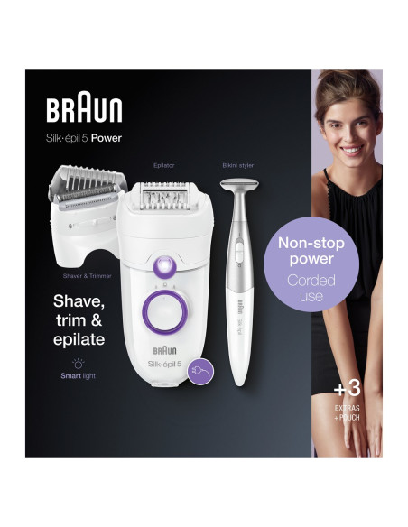 Braun Silk-Épil 5 825 Power 28 Pęset(Y) Biały, Fioletowy