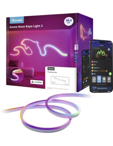 Govee Taśma Led 5M Neon Rope Light 2 Z Obsługą: Matter, Homekit, Google, Alexa, Smartthings H61D5301