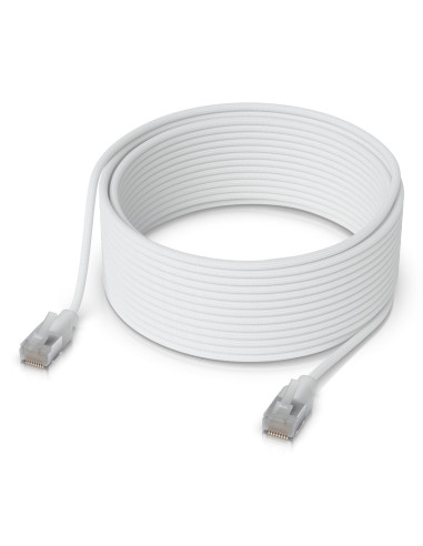 Ubiquiti Uacc-Cable-Patch-El-C6A-15M-W Kabel Sieciowy Półprzezroczysty, Biały Cat6A
