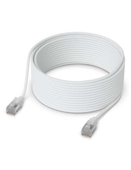Ubiquiti Uacc-Cable-Patch-El-C6A-15M-W Kabel Sieciowy Półprzezroczysty, Biały Cat6A