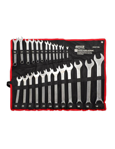 Awtools Klucz Płasko-Oczkowy Kpl.25Szt. /6Mm-36Mm   Black Line