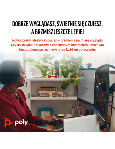 Hp Poly Zestaw Słuchawkowy Stereo Poly Blackwire 3325 Usb-C Z Certyfikatem Microsoft Teams + Wtyczka 3,5 Mm + Przejściówka Usb-C