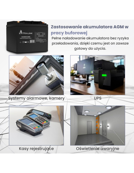Extralink Akumulator Bezobsługowy Agm 12V 40Ah