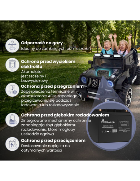 Extralink Akumulator Bezobsługowy Agm 12V 40Ah