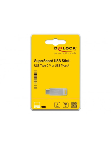 Delock Pendrive Usb-C + Typ-A 5 Gbps 128 Gb - Metalowa Obudowa