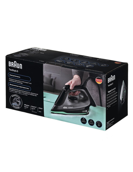Żelazko Parowe Si5277Gr Braun Czarno-Zielone