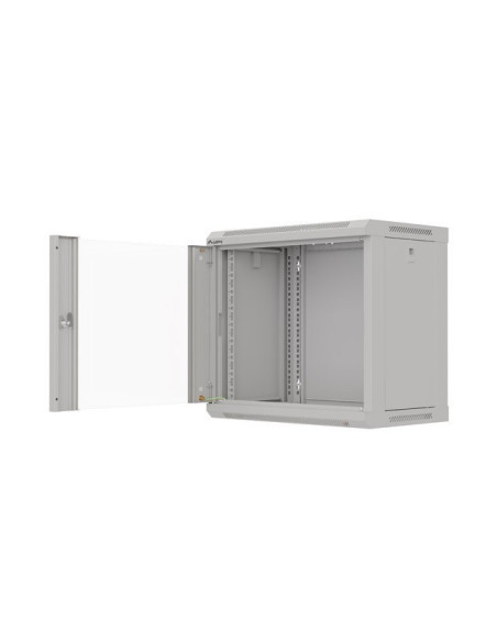Lanberg Szafa Instalacyjna Rack Wisząca 19" 9U 540X350 Szara Drzwi Przeszklone  (Flat Pack)