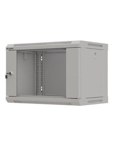 Lanberg Szafa Instalacyjna Rack Wisząca 19" 6U 540X350 Szara Drzwi Przeszklone (Flat Pack)