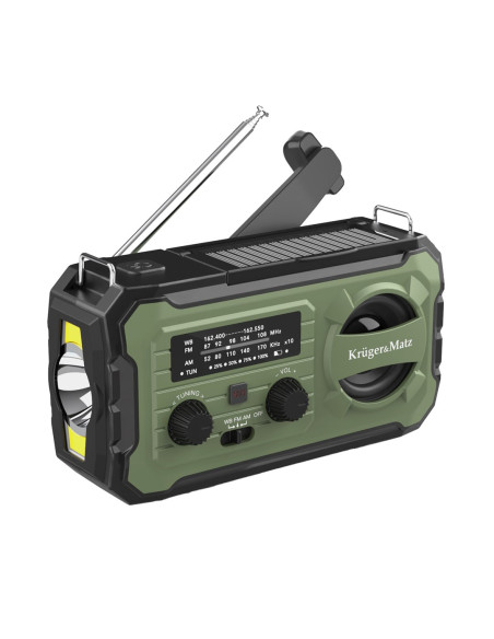 Radio Solarne, Przenośne Radio Awaryjne Sos, Powerbank 10000Mah, Latarka, Dynamo, Kruger&Matz