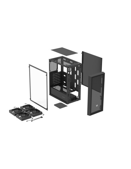 Fury Obudowa Shobo Sh8F Midi Tower Z Oknem Czarna
