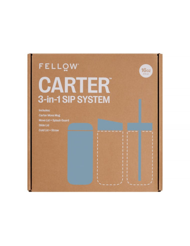Kubek Termiczny 473 Ml Carter Move Mug 3W1 +3 Nakrętki Fellow Pudrowy Niebieski