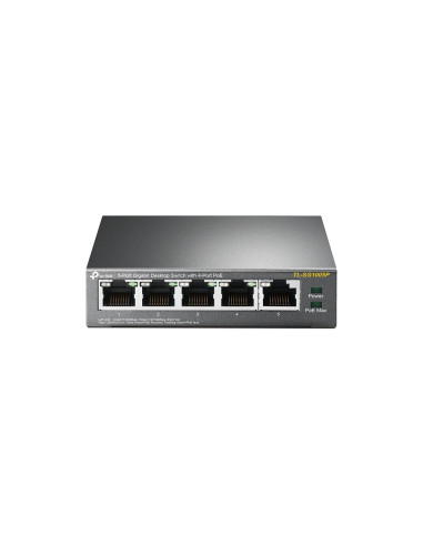Tp-Link Tl-Sg1005P Nie Zarządzany Gigabit Ethernet (10/100/1000) Obsługa Poe Czarny