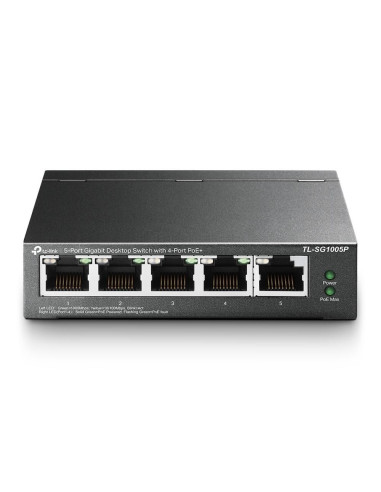 Tp-Link Tl-Sg1005P Nie Zarządzany Gigabit Ethernet (10/100/1000) Obsługa Poe Czarny