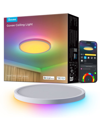 Govee Inteligentna Lampa Sufitowa Rgbww + Rgbic, Wi-Fi, Bluetooth H60A1