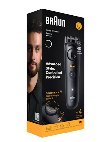 Braun Beardtrimmer 9 Bt5520 Trymer Do Brody Bateria 40 2 Cm Mokry & Suchy Czarny
