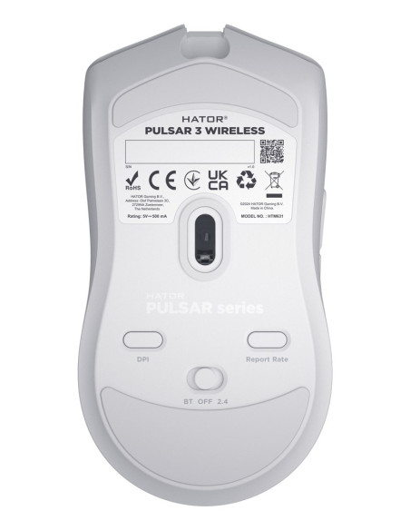 Hator Pulsar 3 Wireless Myszka Gaming Oburęczny Rf Wireless + Bluetooth + Usb Type-C Optyczny 12000 Dpi