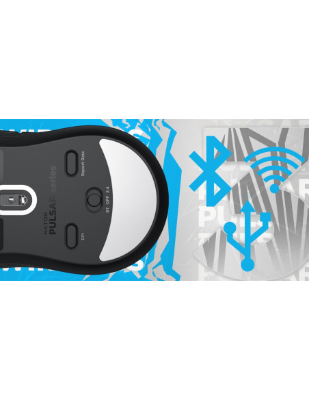 Hator Pulsar 3 Wireless Myszka Gaming Oburęczny Rf Wireless + Bluetooth + Usb Type-C Optyczny 12000 Dpi