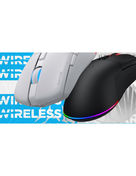 Hator Pulsar 3 Wireless Myszka Gaming Oburęczny Rf Wireless + Bluetooth + Usb Type-C Optyczny 12000 Dpi