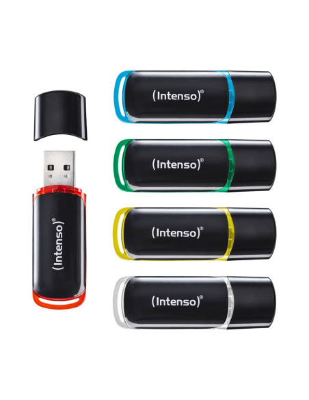 Intenso 3511595 Pamięć Usb 64 Gb Usb Typu-A 2.0 Czarny, Czerwony, Zielony, Przezroczysty, Żółty, Niebieski